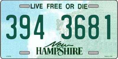NH license plate 3943681