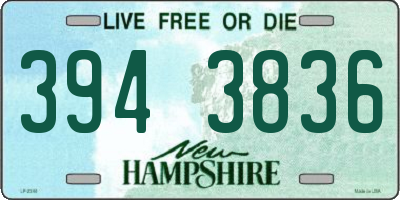 NH license plate 3943836