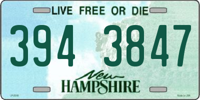 NH license plate 3943847