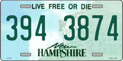 NH license plate 3943874