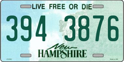 NH license plate 3943876