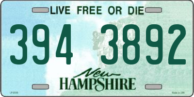 NH license plate 3943892