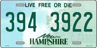 NH license plate 3943922
