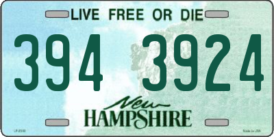 NH license plate 3943924