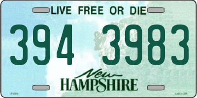 NH license plate 3943983