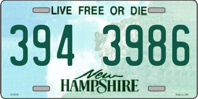 NH license plate 3943986