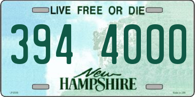 NH license plate 3944000