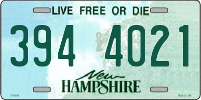 NH license plate 3944021