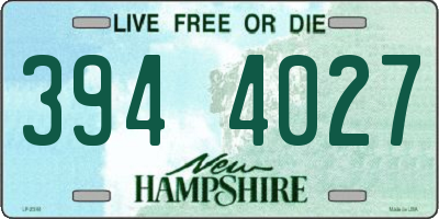 NH license plate 3944027