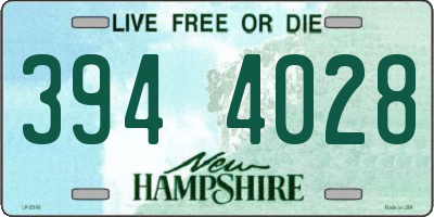 NH license plate 3944028