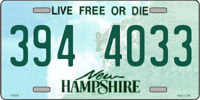 NH license plate 3944033