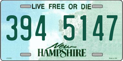 NH license plate 3945147