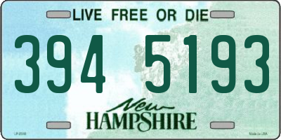 NH license plate 3945193
