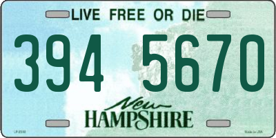 NH license plate 3945670