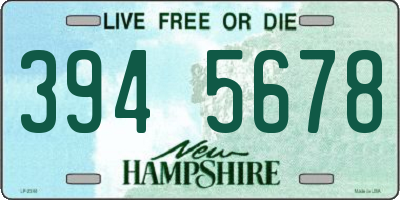 NH license plate 3945678