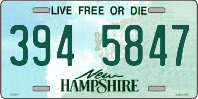 NH license plate 3945847