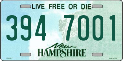 NH license plate 3947001