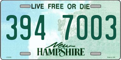 NH license plate 3947003