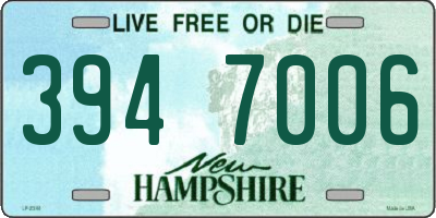 NH license plate 3947006