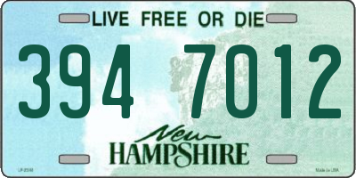 NH license plate 3947012