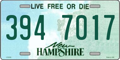 NH license plate 3947017