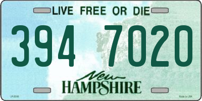 NH license plate 3947020