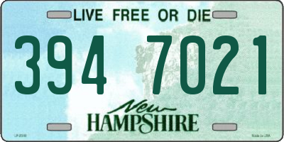 NH license plate 3947021