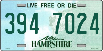 NH license plate 3947024