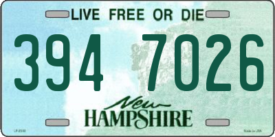 NH license plate 3947026