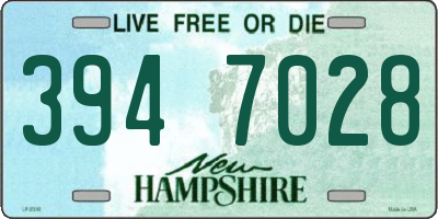 NH license plate 3947028