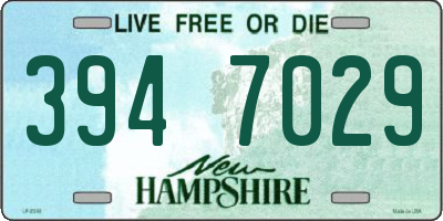 NH license plate 3947029