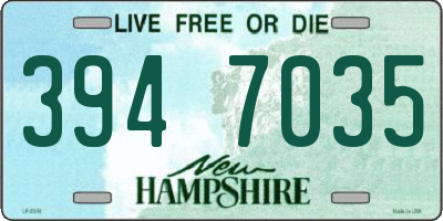 NH license plate 3947035