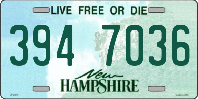 NH license plate 3947036