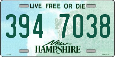NH license plate 3947038