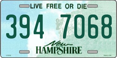 NH license plate 3947068