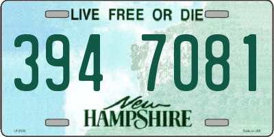 NH license plate 3947081