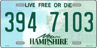 NH license plate 3947103