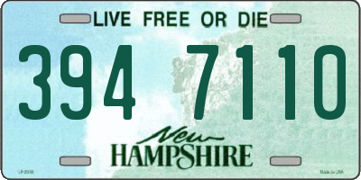 NH license plate 3947110
