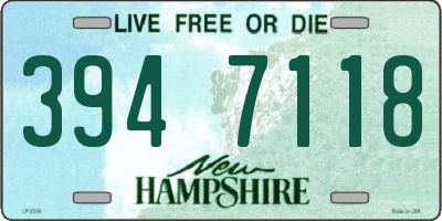 NH license plate 3947118