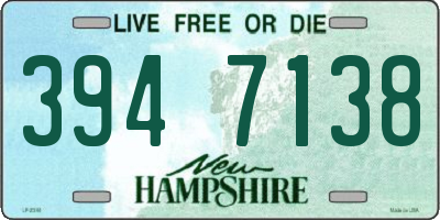 NH license plate 3947138