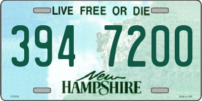 NH license plate 3947200