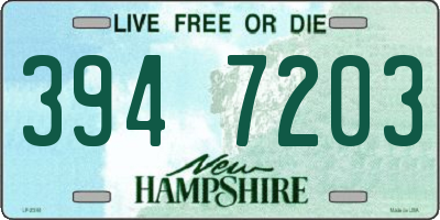 NH license plate 3947203