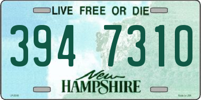 NH license plate 3947310