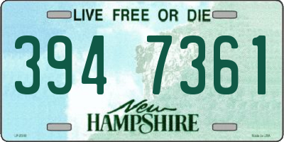 NH license plate 3947361