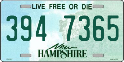 NH license plate 3947365