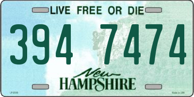 NH license plate 3947474