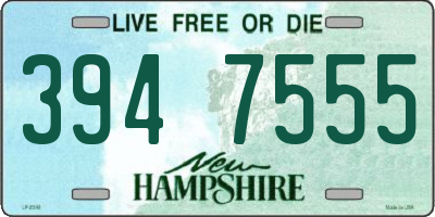 NH license plate 3947555