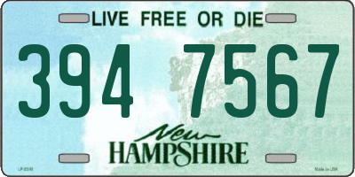 NH license plate 3947567