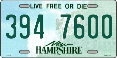 NH license plate 3947600