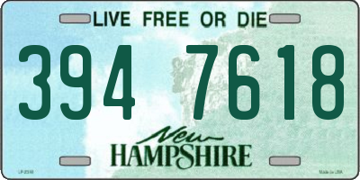 NH license plate 3947618